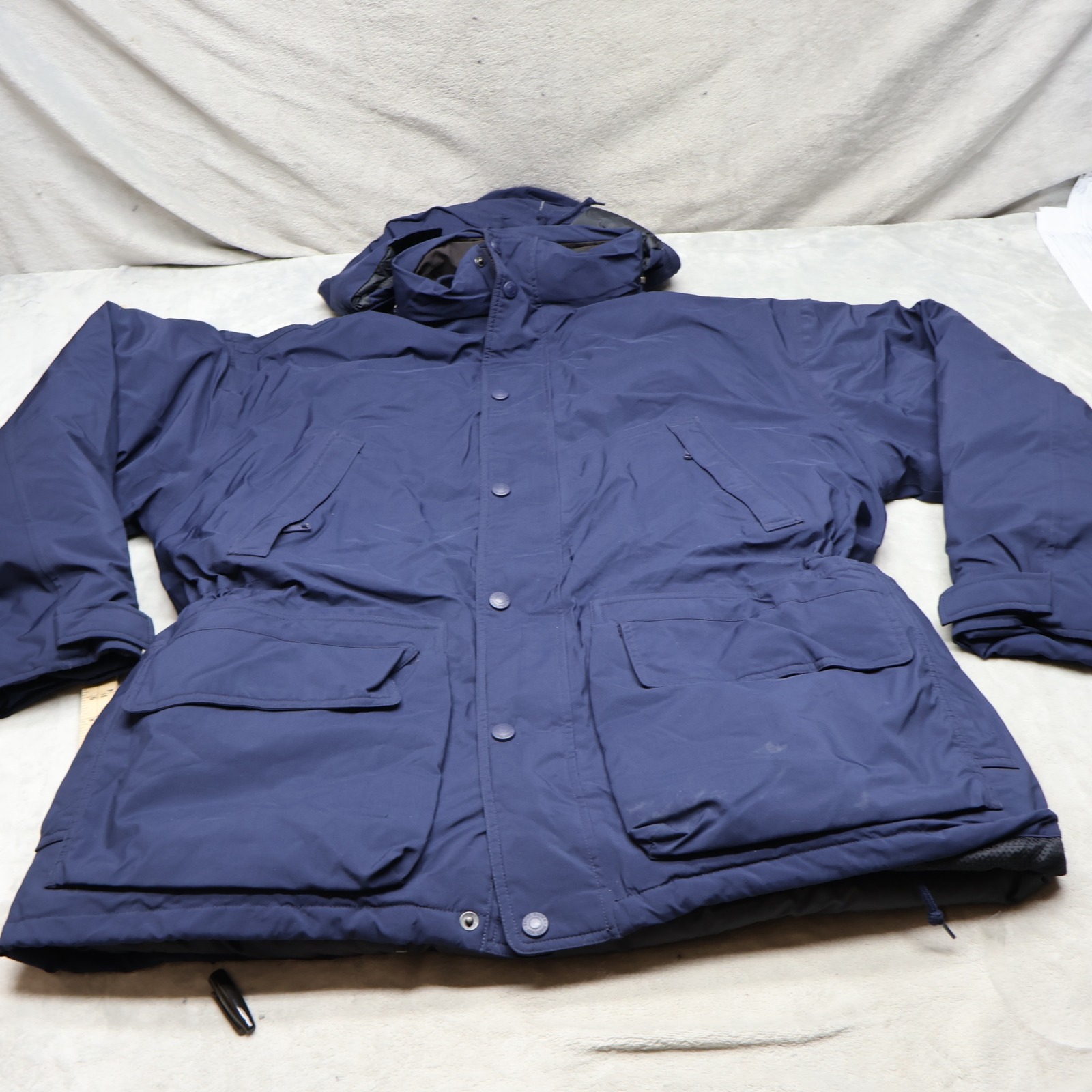 Eddie Bauer Down Jacket Mens Xl Blue Insulated Heavy Winter Utility Parka Vtg